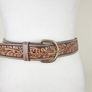 Lyntone top grain saddle leather belt Sz 30